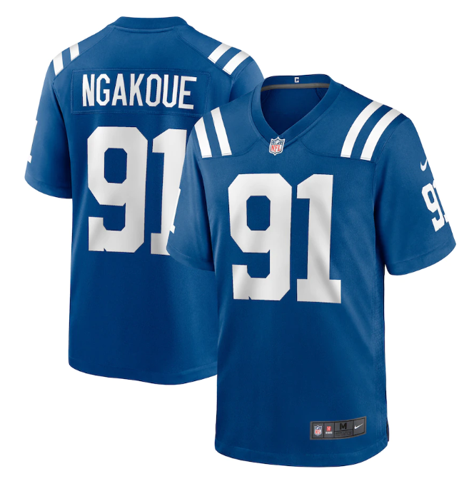 Men's Indianapolis Colts #91 Yannick Ngakoue Royal Stitched Game Jersey Men's Indianapolis Colts #91 Yannick Ngakoue Royal Stitched Game Jersey